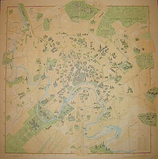 Anonimo Moskva illustrirovannaia schema 1959 Mosca 